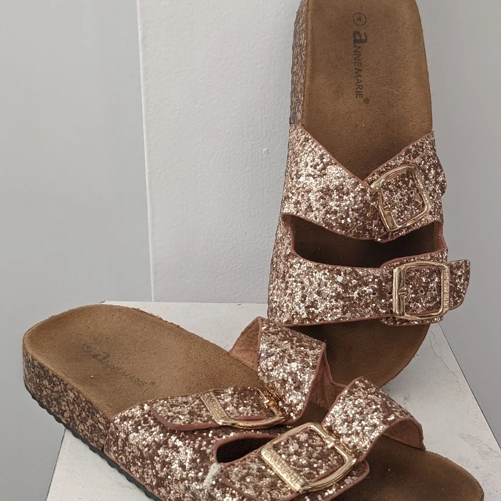 Anne Marie girls youth pink sparkle sandals, size 1